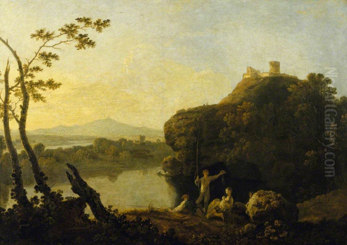 View on the Arno, Italy (A Summer Evening; On the Arno - I) Oil Painting by Richard Wilson