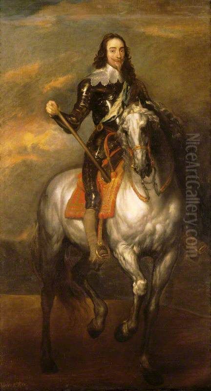 King Charles I (1600-1649) on Horseback Oil Painting by Sir Anthony Van Dyck