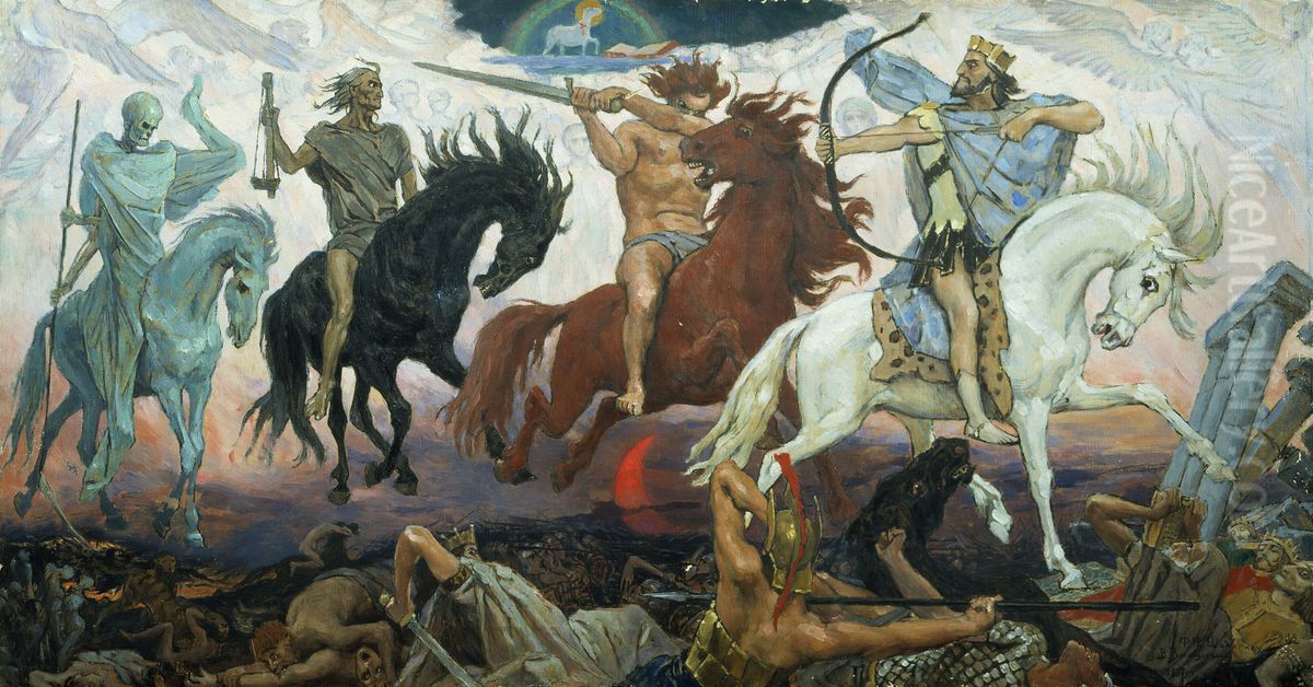 Four Horsemen of the Apocalypse Oil Painting by Viktor Vasnetsov