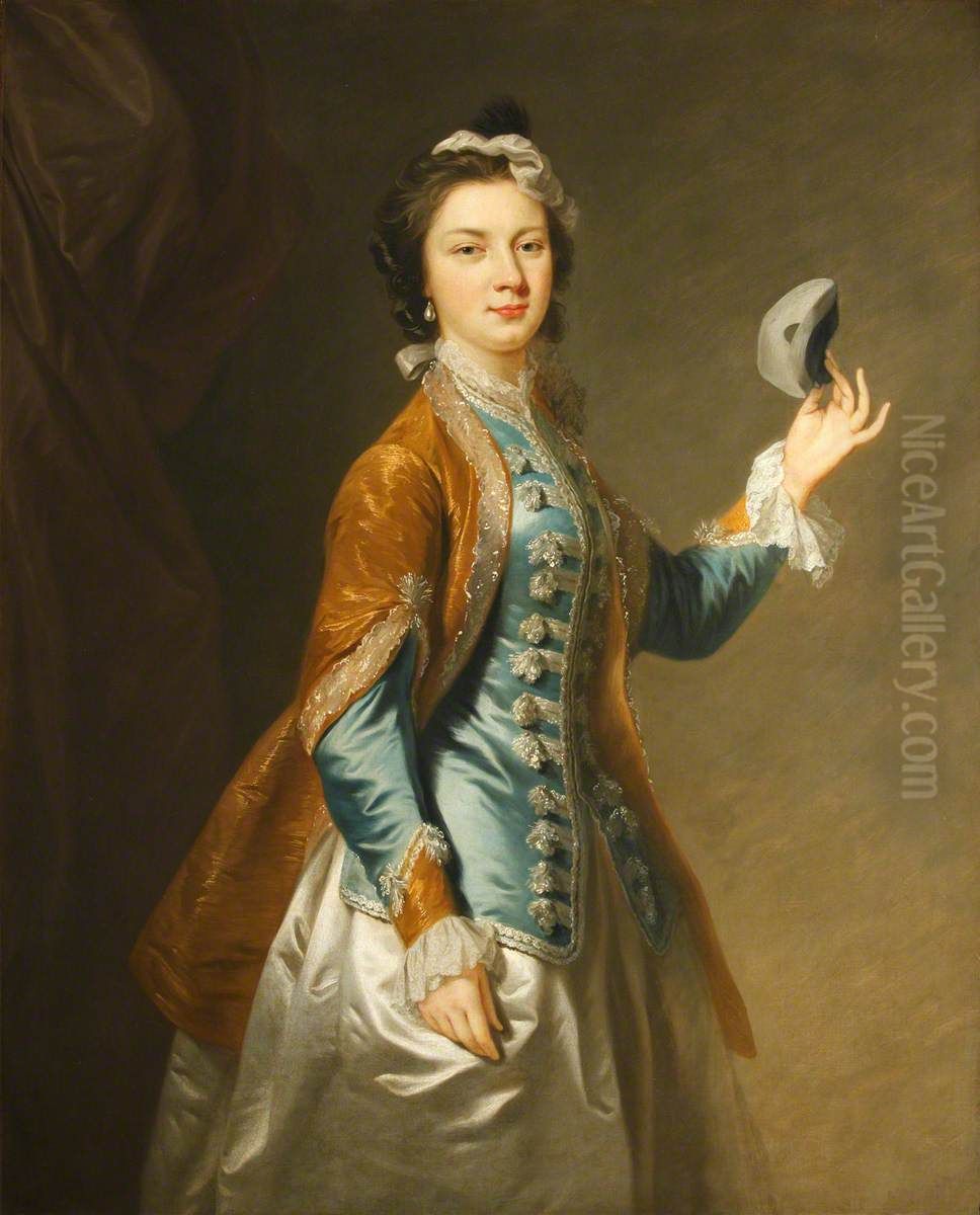 Eva Maria Veigel, Mrs David Garrick (1724-1822) Oil Painting by Johann Zoffany