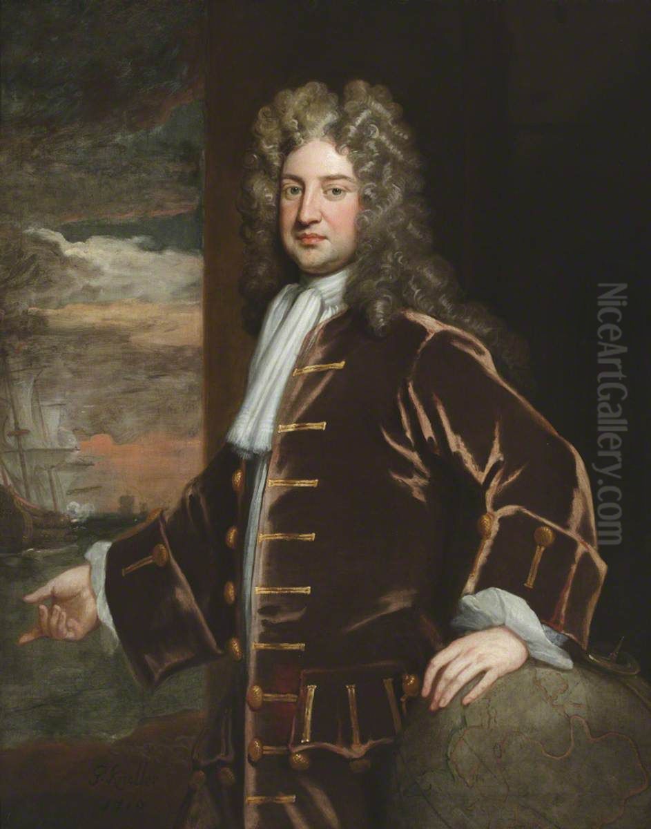 Admiral George Delaval, MP (1668 -1723) Oil Painting by Godfrey Kneller