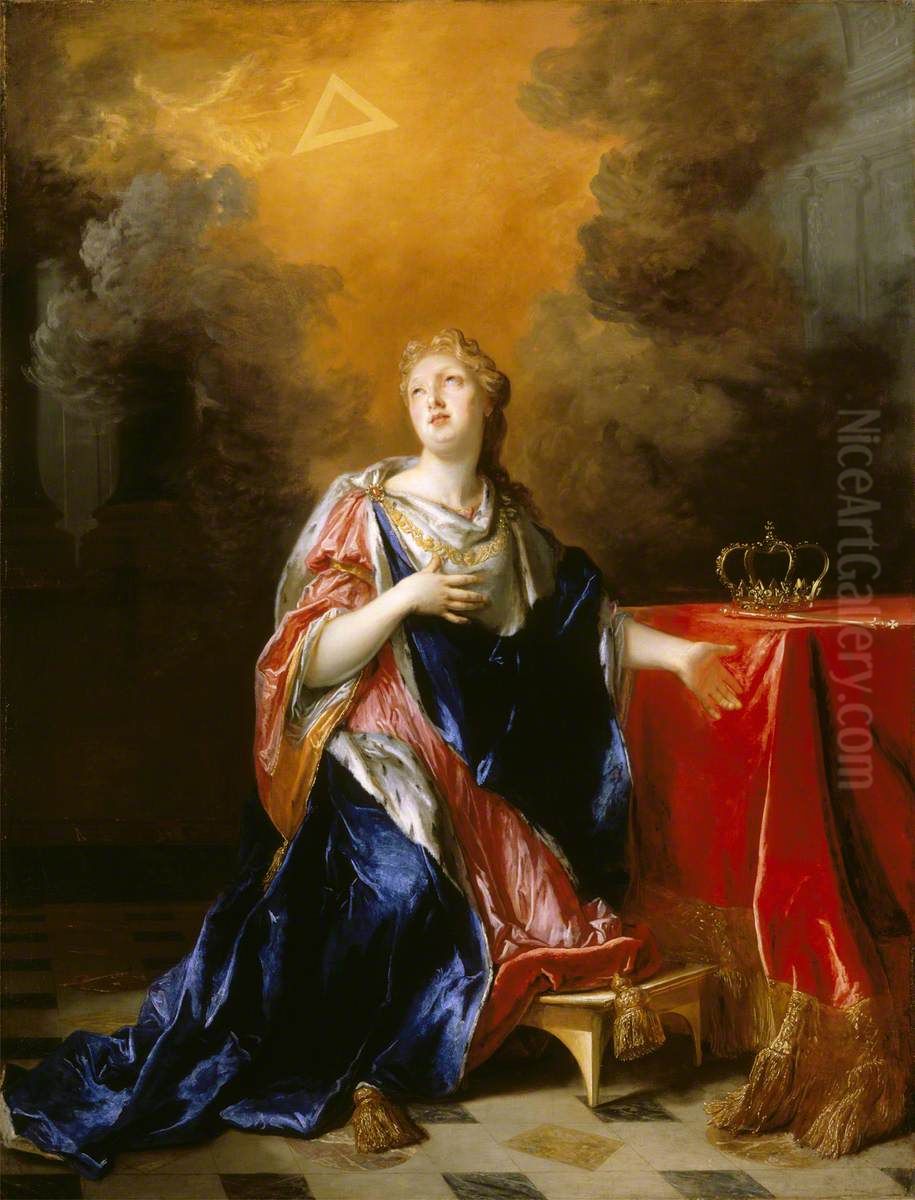 Queen St Margaret, Queen of Scotland (1045/6-1093) Oil Painting by Nicolas de Largilliere