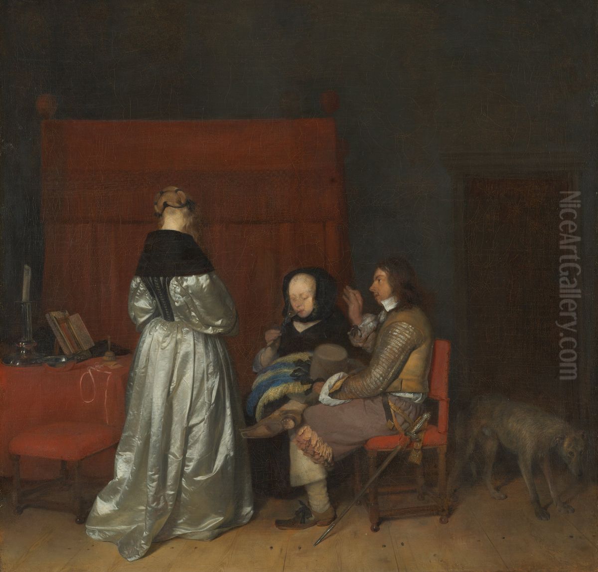 Galans beszelgetes Oil Painting by Gerard Ter Borch