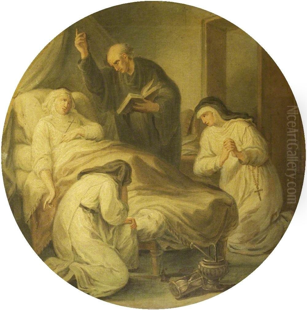The Death of Heloise (after Angelica Kauffman) Oil Painting by Samuel Wale