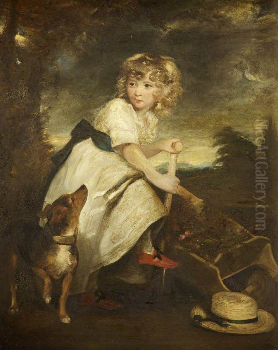 Master Henry Hoare (1784-1836) as a Boy Gardening Oil Painting by Of Sir Joshua Reynolds