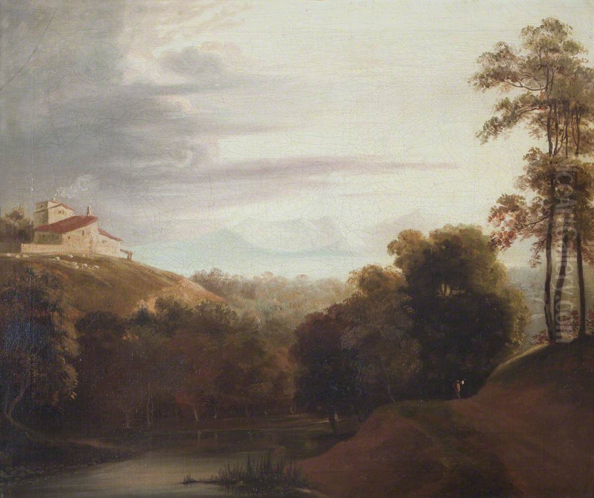 River Landscape Oil Painting by John Hoppner