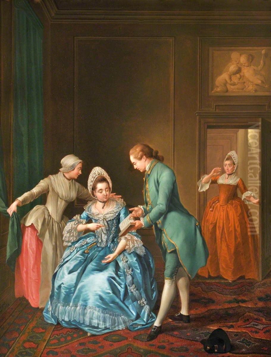 The French Lesson Interrupted Oil Painting by Jacobus Buys