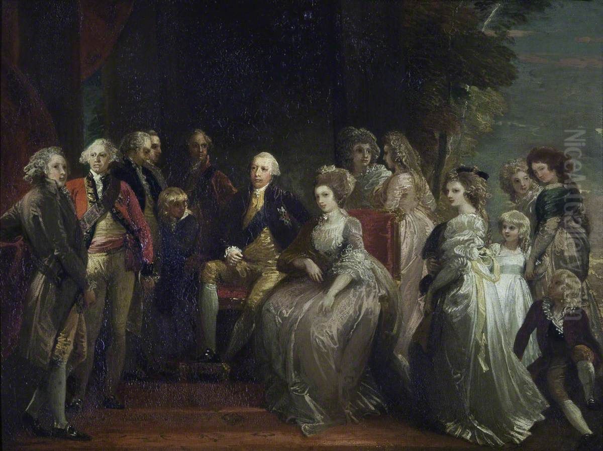 King George III and his Family Oil Painting by Thomas Stothard