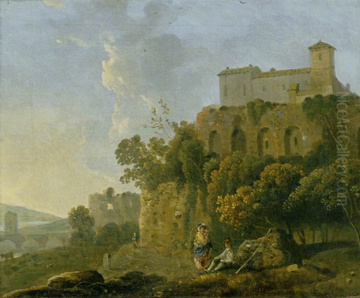 The Convent on a Rock (Santa Maria Aventina) Oil Painting by Richard Wilson