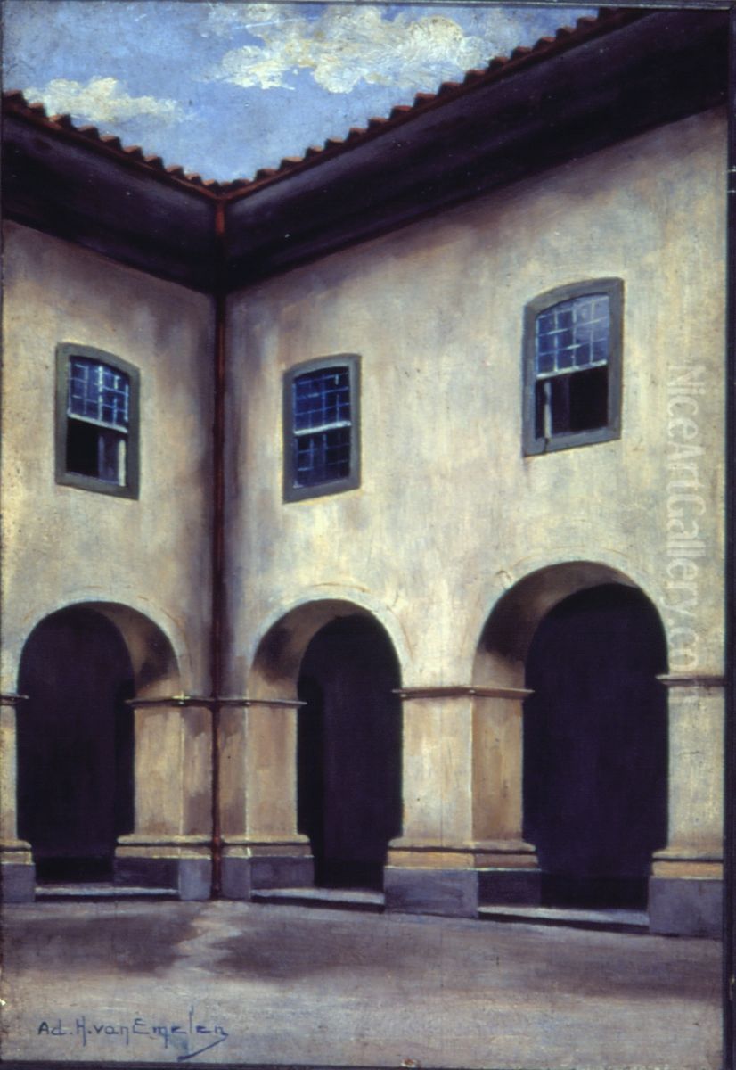 Velhas Arcadas (Faculdade de Direito de Sao Paulo) Oil Painting by Adrien Henri Vital van Emelen