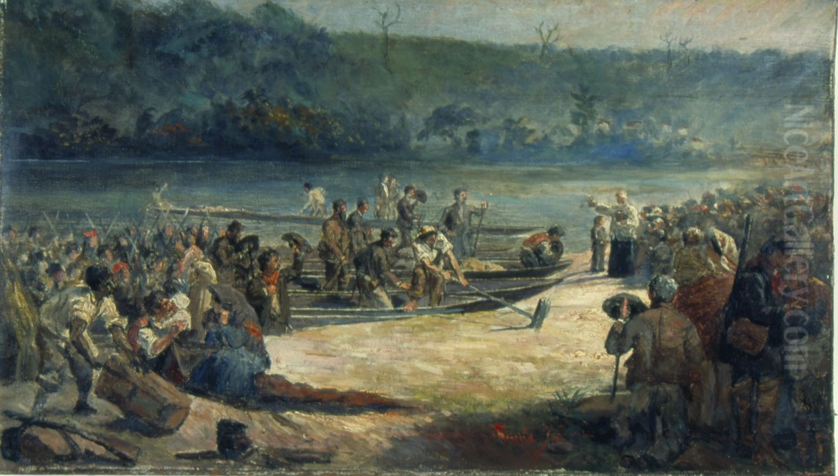 Partida da Moncao (Estudo) Oil Painting by Jose Ferraz De Almeida Junior