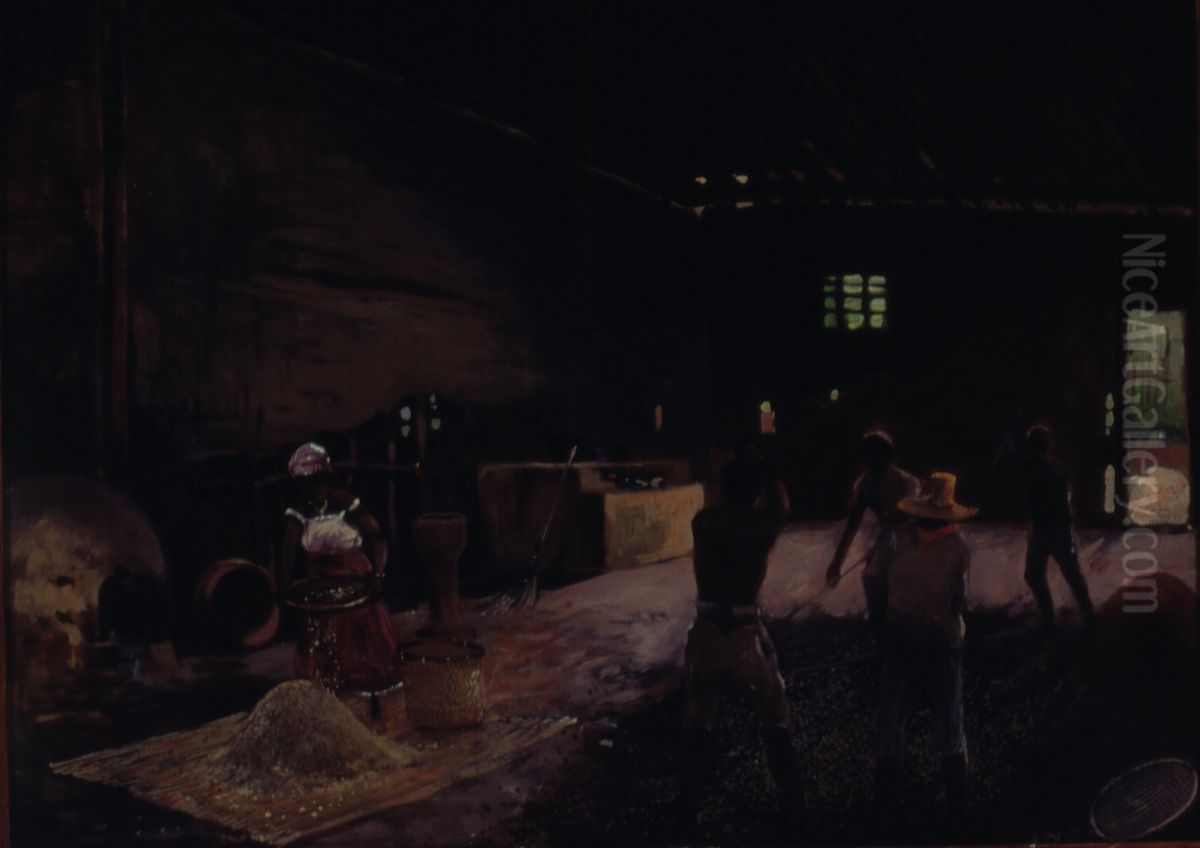 Beneficio de Cafe Pela Malhacao da Vara Oil Painting by Alfredo Norfini