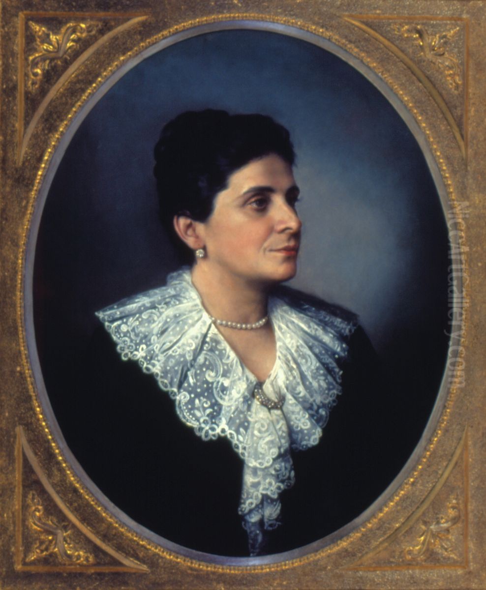 Retrato de Dona Jessy de Souza Queiroz Oil Painting by Karl Ernst Papf