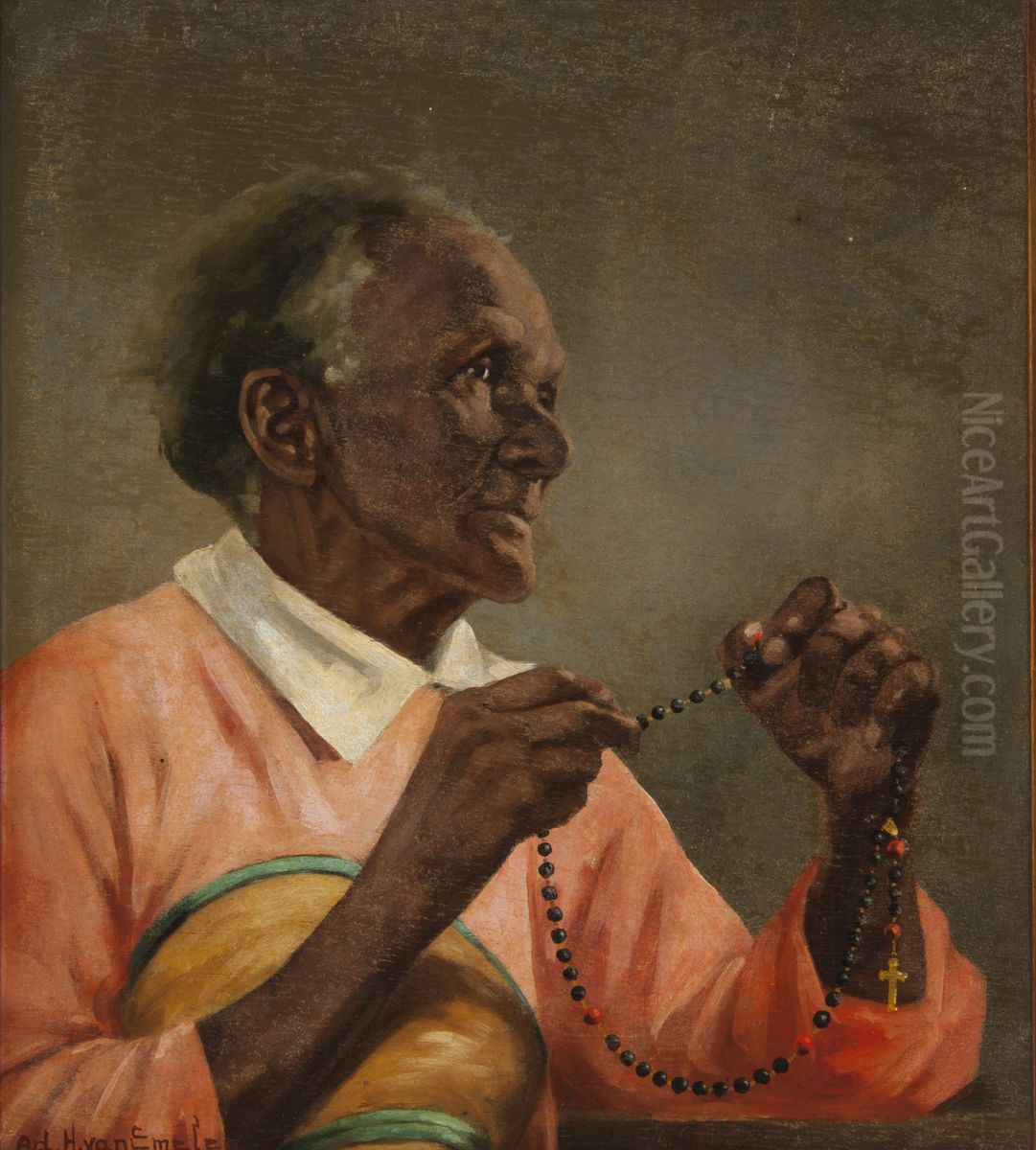 Negra Rezando com Terco Oil Painting by Adrien Henri Vital van Emelen