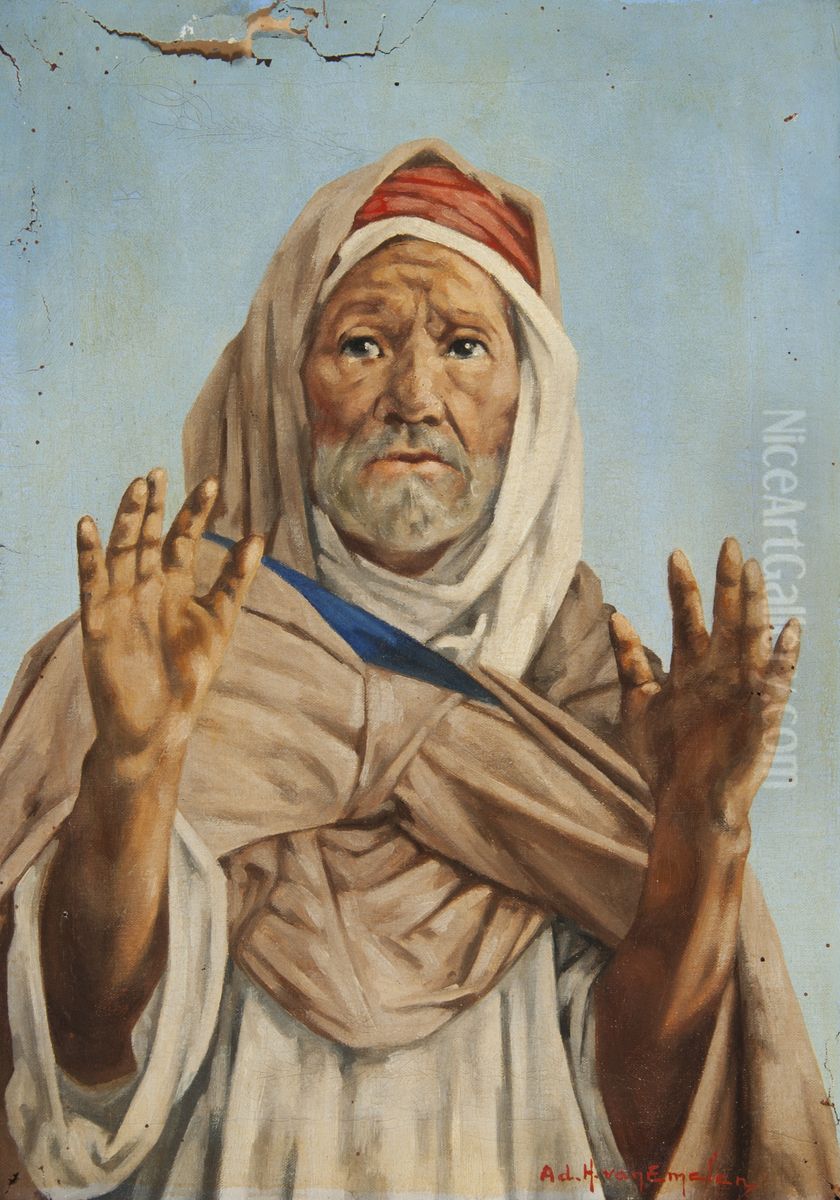 Arabe Oil Painting by Adrien Henri Vital van Emelen
