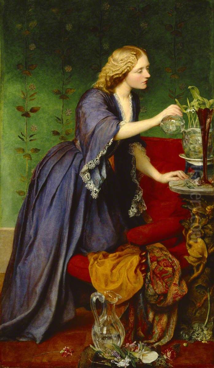 Jane 'Jeanie' Elizabeth Hughes, Mrs Nassau John Senior (1828-1877) Oil Painting by George Frederic Watts