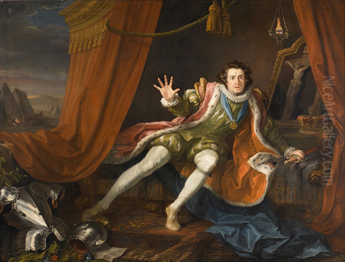 David Garrick as Richard III Oil Painting by William Hogarth