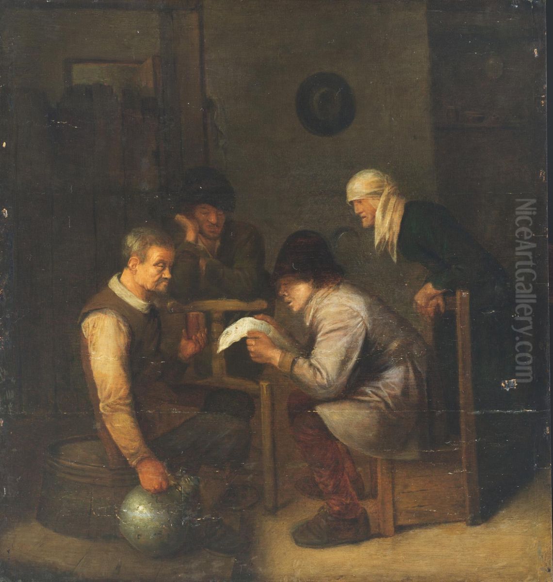 De nieuwslezer Oil Painting by Adriaen Brouwer