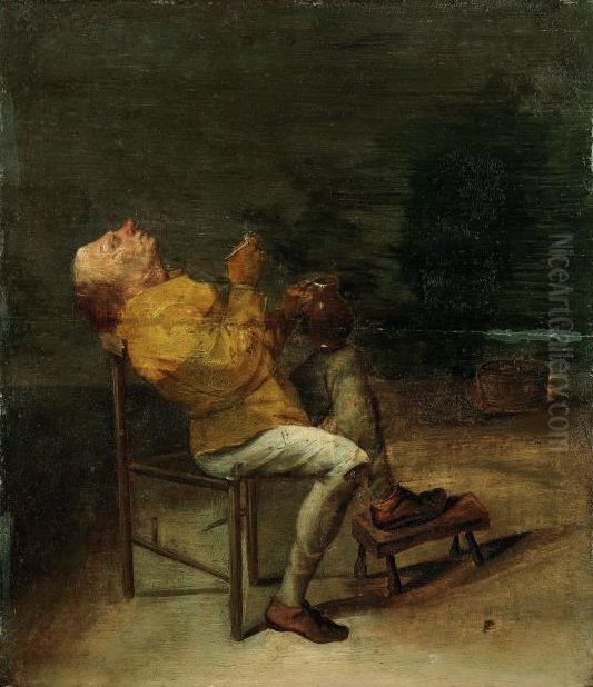 A Smoker Oil Painting by Adriaen Brouwer