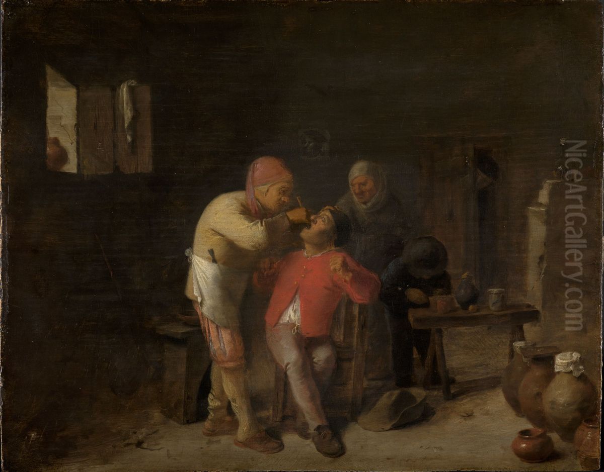 Der Zahnarzt Oil Painting by Adriaen Brouwer
