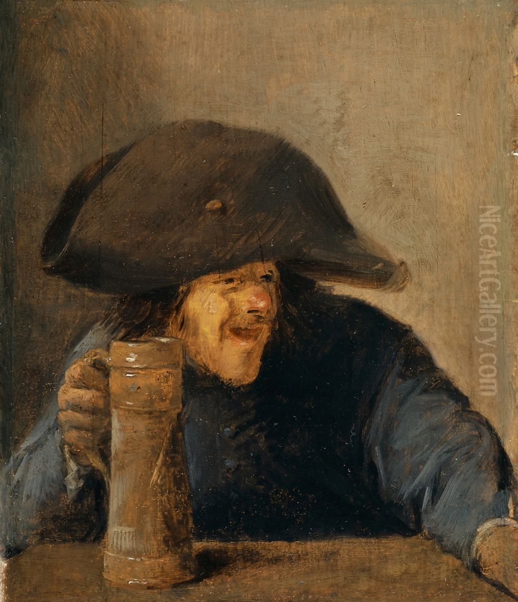 Peasant with Bicorne and Tankard Oil Painting by Adriaen Brouwer