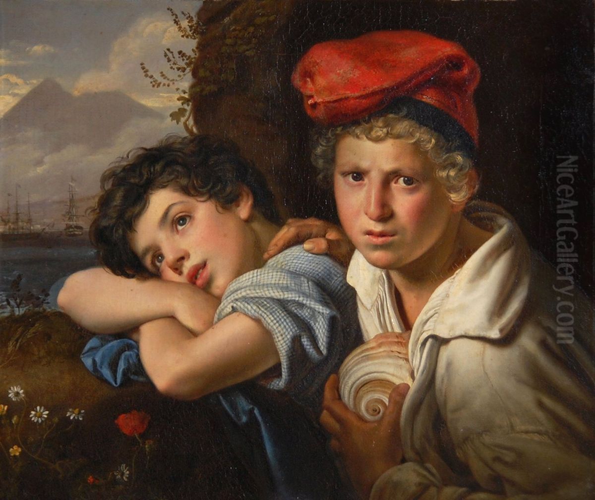 Neapolitan Fisherboys Oil Painting by Orest Kiprensky