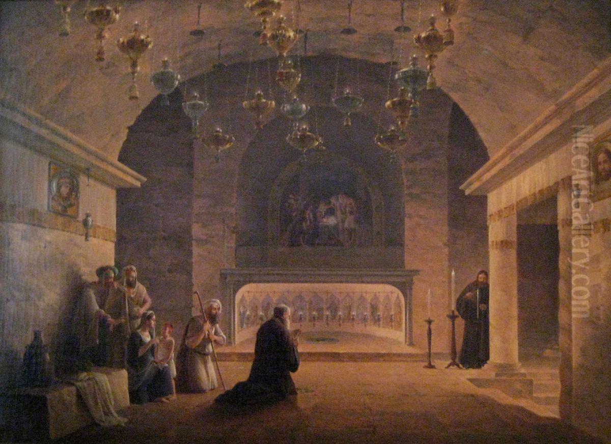 <<Pesera Rozdestva Hristova v Vifleeme>> Oil Painting by Maxim Vorobiev