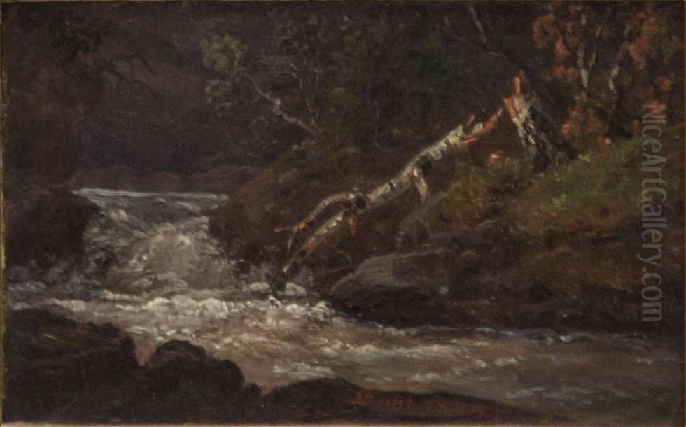 Landscape with Waterfall Oil Painting by Johan Wilhelm Ludwig Dahl