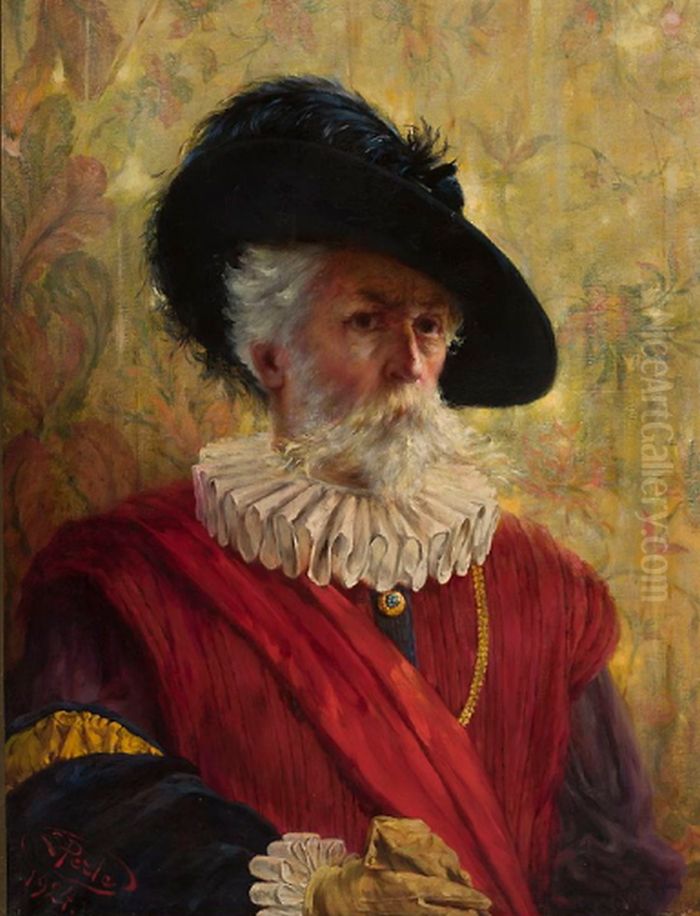 Autoportret w stroju XVII-wiecznym Oil Painting by Edmund Perle