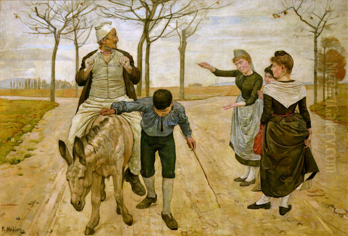 The Miller, his Son and the Donkey Oil Painting by Ferdinand Hodler