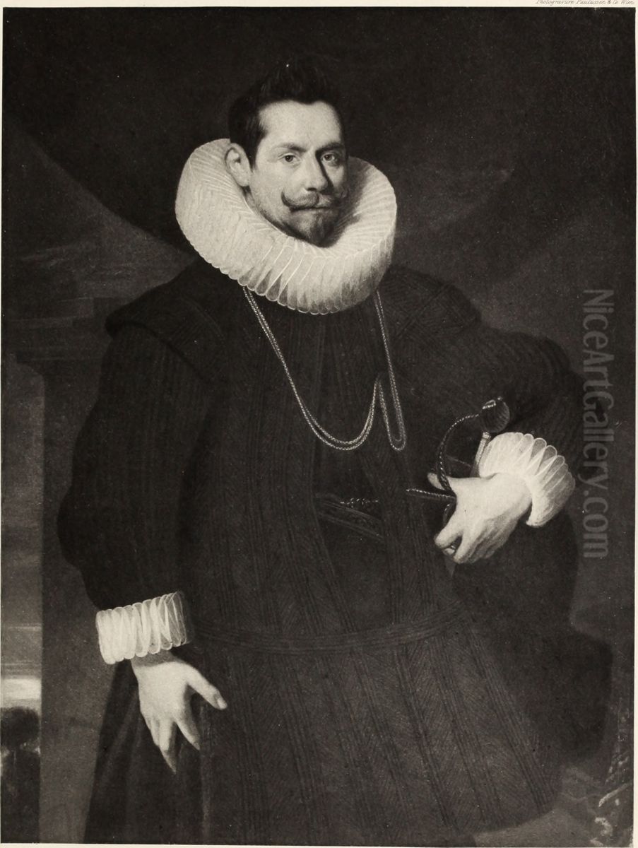 Portrait of an unknown man Oil Painting by Gaspar De Crayer