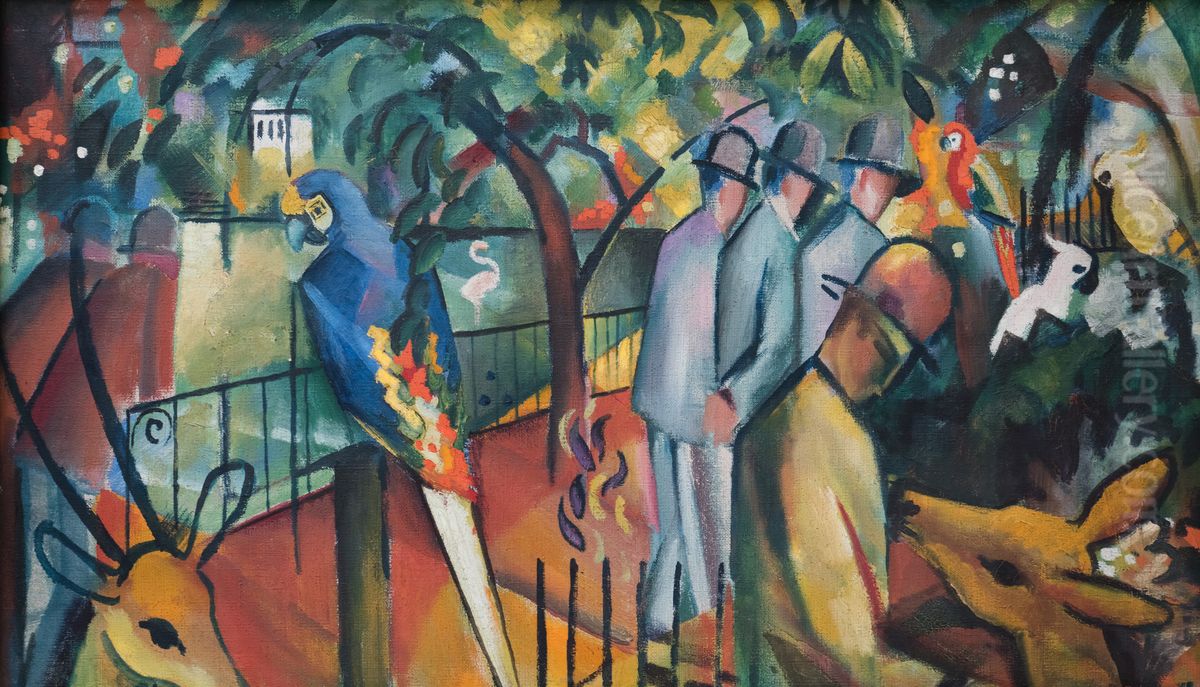 Zoologischen Garten I Oil Painting by August Macke