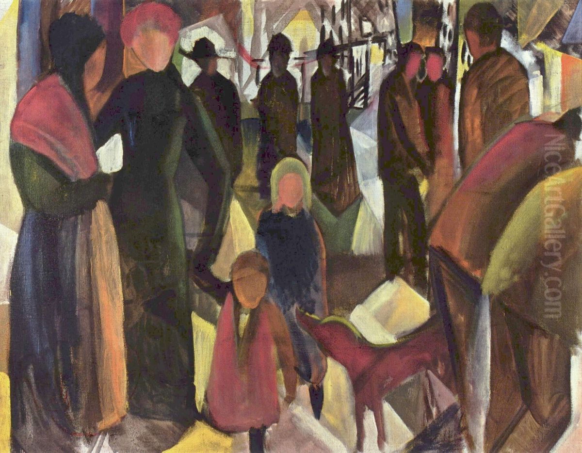 Abschied Oil Painting by August Macke