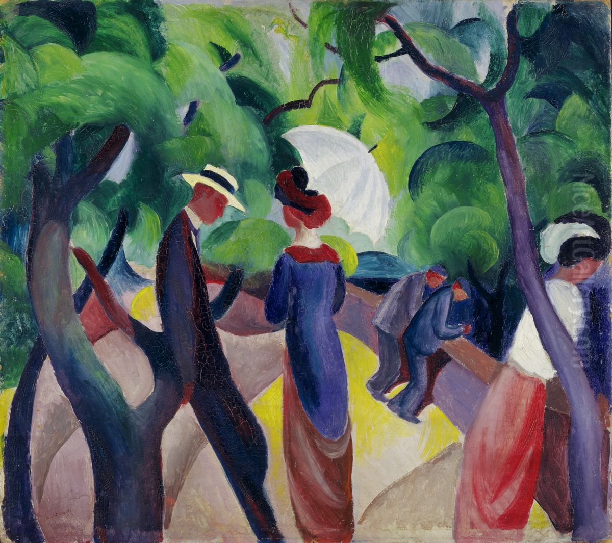 Promenade Oil Painting by August Macke