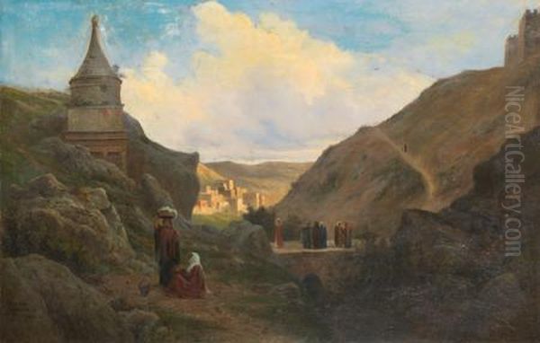 Rencontre Sur Lepont Oil Painting by Paul Louis Leger Chardin