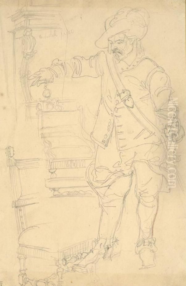 Oliver Cromwell Oil Painting by Daniel Maclise