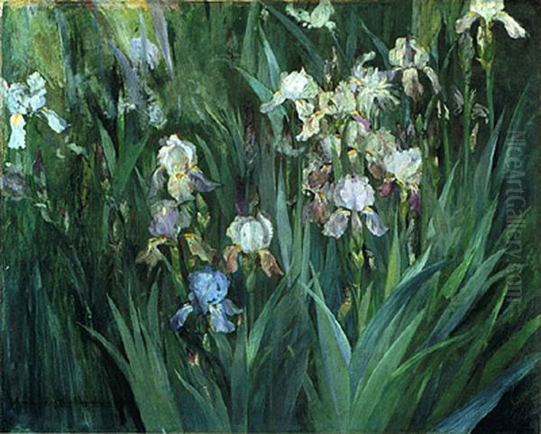 Iris at Dawn Oil Painting by Maria Oakey Dewing