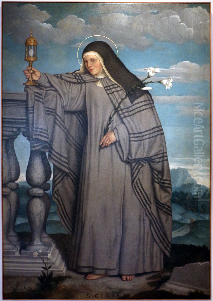 santa Chiara d'Assisi Oil Painting by Giovanni Battista Moroni