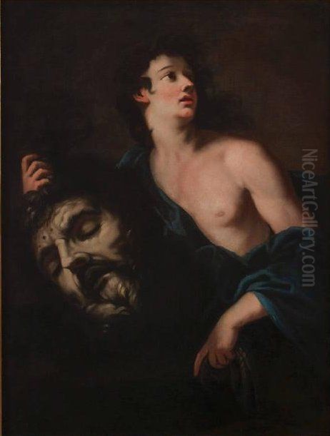 David with the Head of Goliath Oil Painting by Pietro Dandini