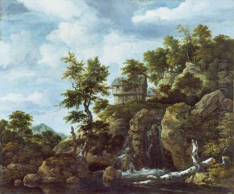 Rocky Landscape Oil Painting by Jacob Van Ruisdael