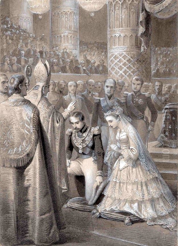 The Marirage of Napoleon III and Eugenie Oil Painting by Henri Felix Emmanuel Philippoteaux