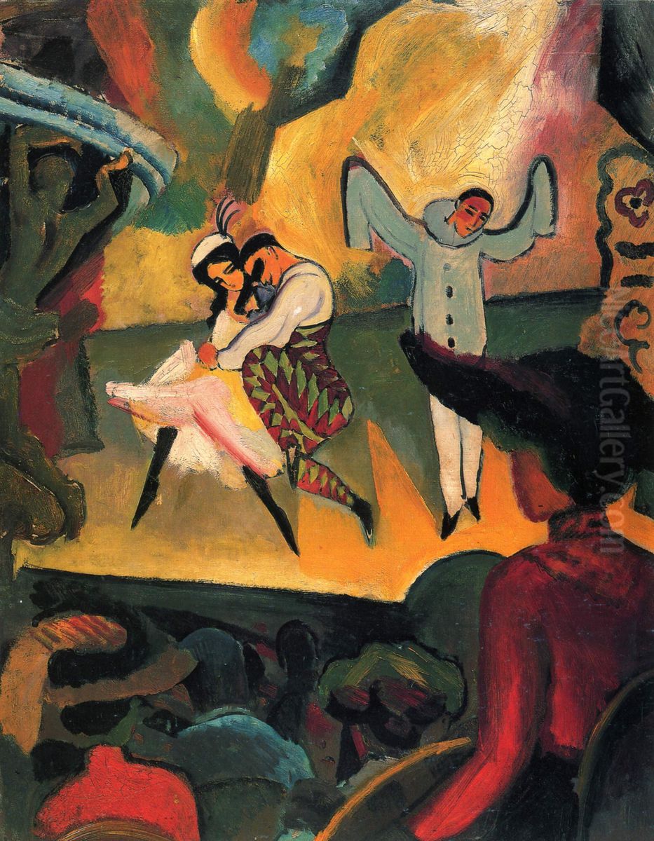 Russian Ballet I Oil Painting by August Macke