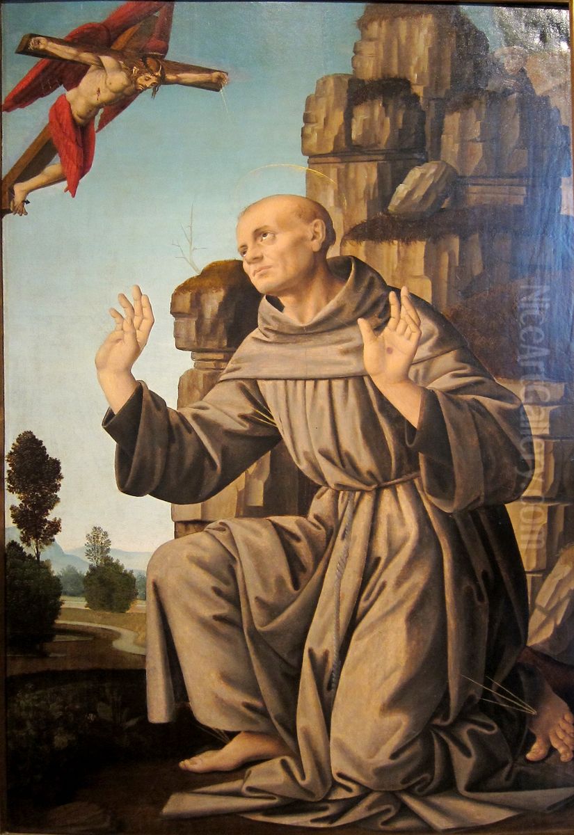 the Stigmatisation of Francis of Assisi Oil Painting by Lorenzo Di Credi