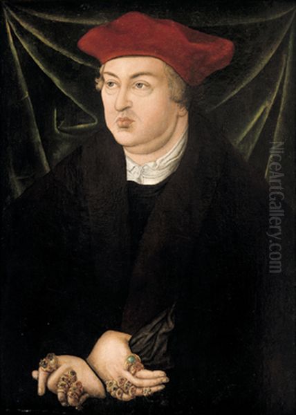 Portrait of Cardinal Albrecht II. of Brandenburg Oil Painting by Lucas Cranach the Elder