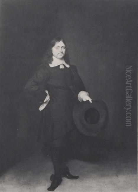 Portrait of waarschijnlijk Gerard Luyken ( -1684) Oil Painting by Gerard Ter Borch