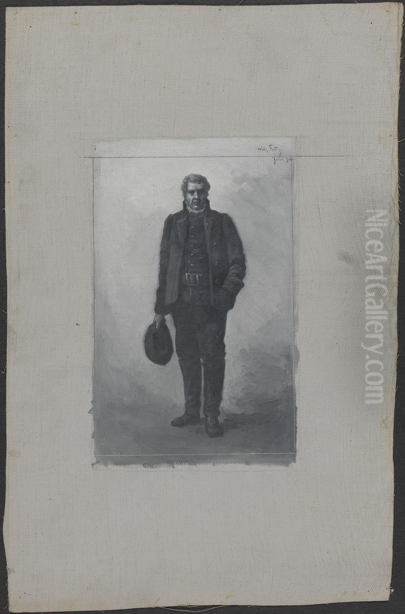 Illustrasjon til Henrik Wergeland, Den engelske lods Oil Painting by Wilhelm Peters