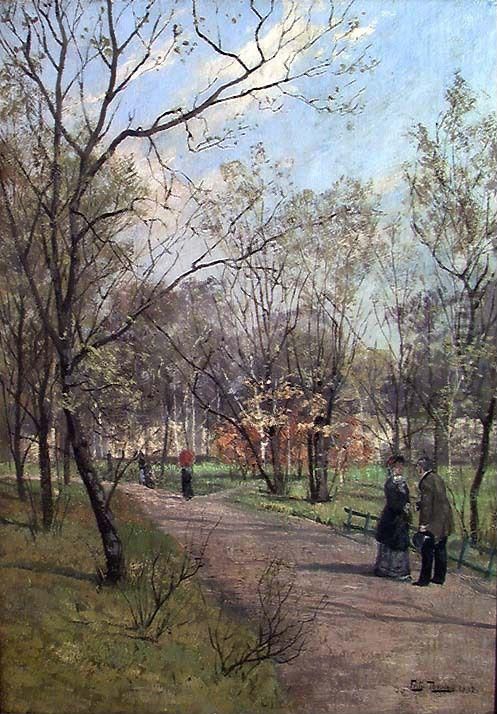 The Park of the Royal Palace, Oslo Oil Painting by Frits Thaulow