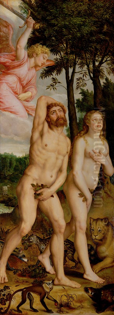 Vertreibung aus dem Paradies Oil Painting by Michiel Coxie