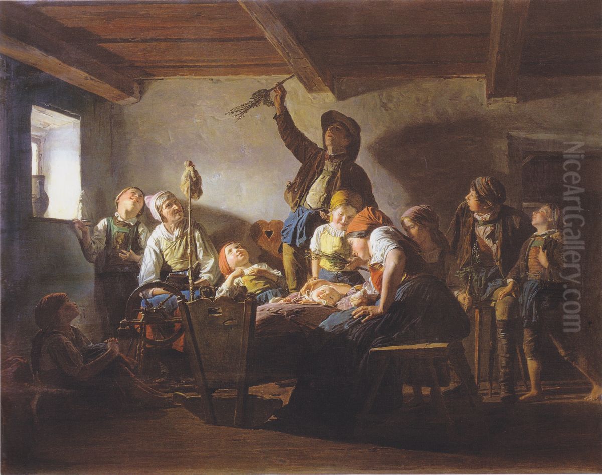 Palm Sunday Oil Painting by Ferdinand Georg Waldmuller