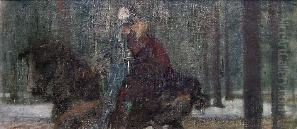 Rikeball og stolt Gudbjorg Oil Painting by Eilif Peterssen